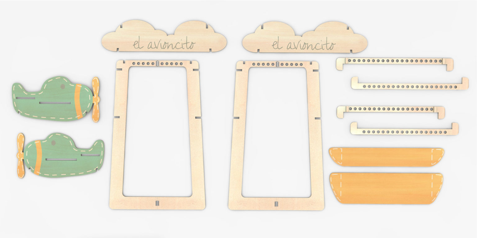 Piezas expositor portátil el avioncito