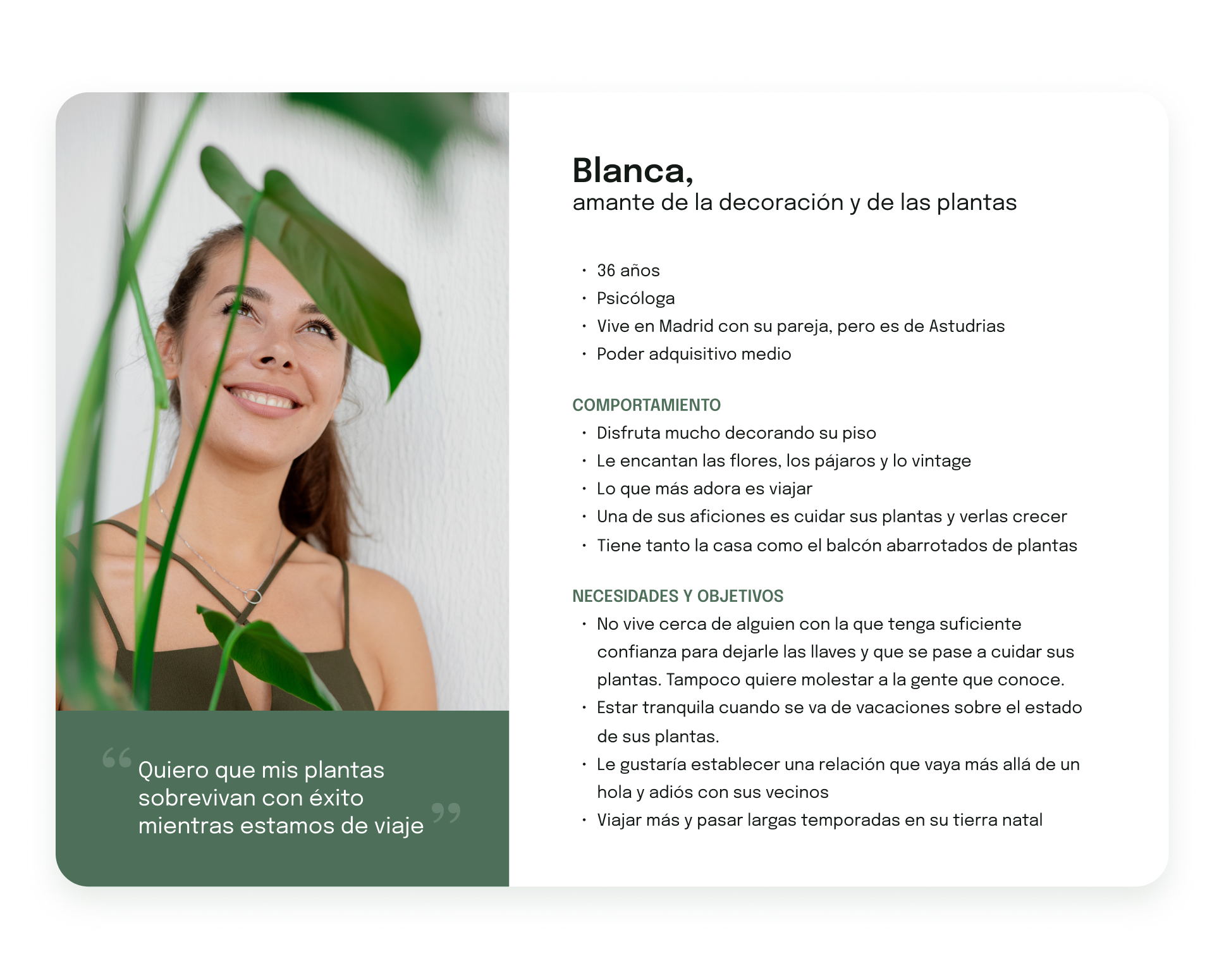 User persona Blanca